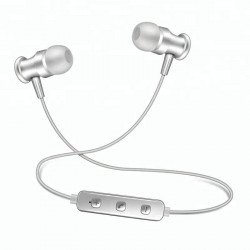 Magnetic Slim Wireless Sports Bluetooth Stereo Headset B3 (Silver)